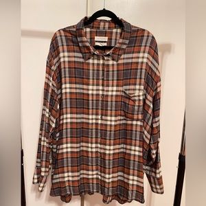 Treasure & Bond Plaid Boyfriend Shitt